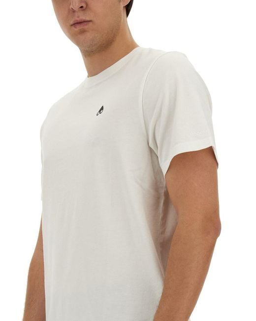 Moose Knuckles White T-Shirt With Logo for men