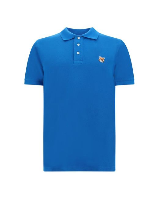 Maison Kitsuné Blue Polo Shirts for men