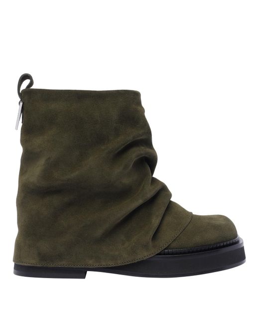 The Attico Green Mini Robin Combat Booties