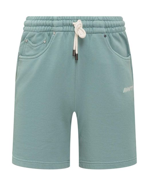 MOUTY Blue Shorts With Logo for men