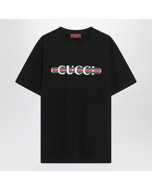 Gucci Black T-shirt With Logo Print