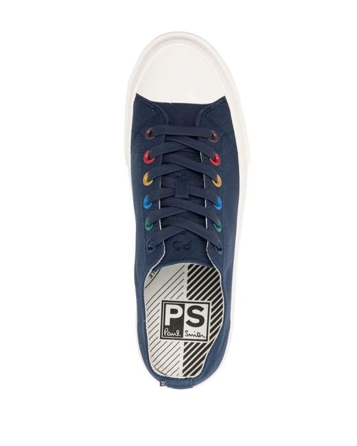 Paul Smith Blue Painted-Eyelet Low-Top Canvas Sneakers for men