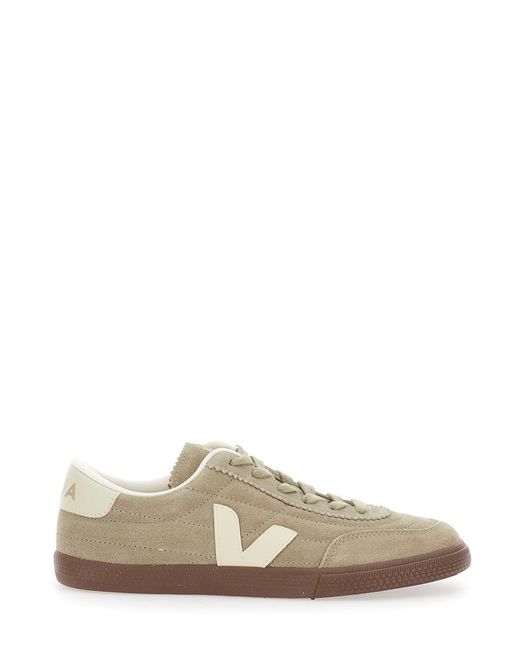 Veja Natural 'Panenka' Low Top Sneakers With Logo Patch On The Side And Contrasting Heel With Logo Lettering