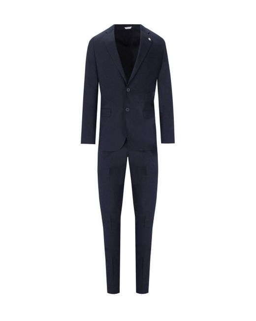 Manuel Ritz Blue Dark Single-Breasted Suit for men