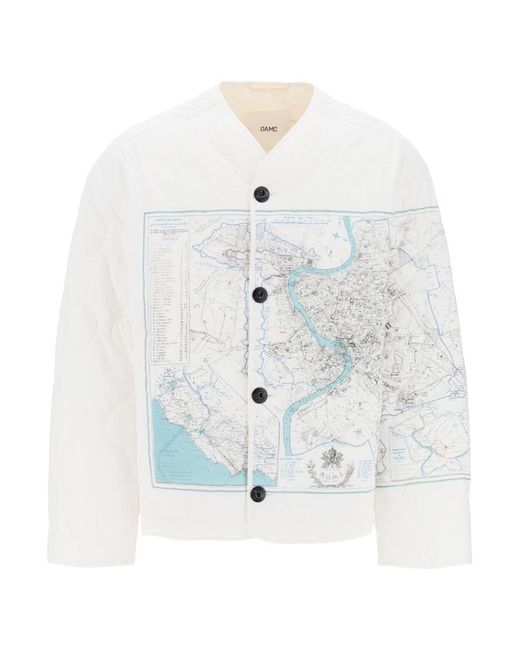 OAMC White Combat Liner Printed Quilted Jacket for men