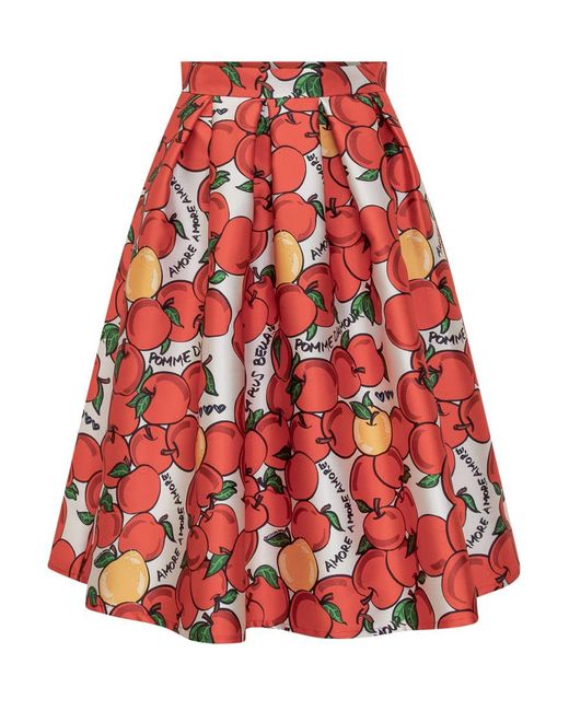 ALESSANDRO ENRIQUEZ Red Midi Skirt