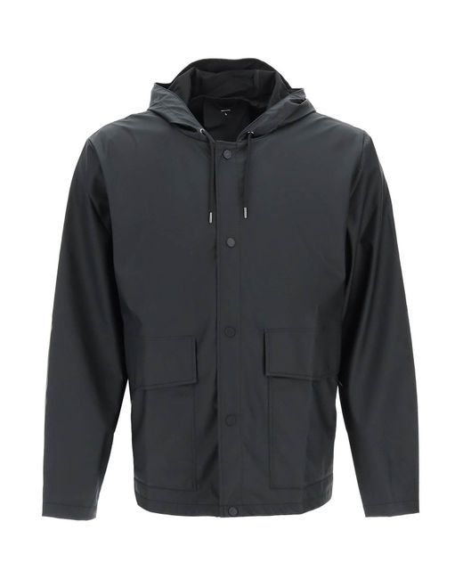 Rains Short Hooded Rain Jacket in Gray for Men Lyst