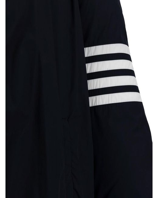 Thom Browne Blue Jacket With 4bar Detail In Nylon Man for men