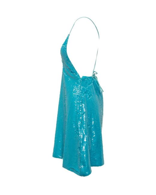 Ganni Blue Sequined Mini Dress