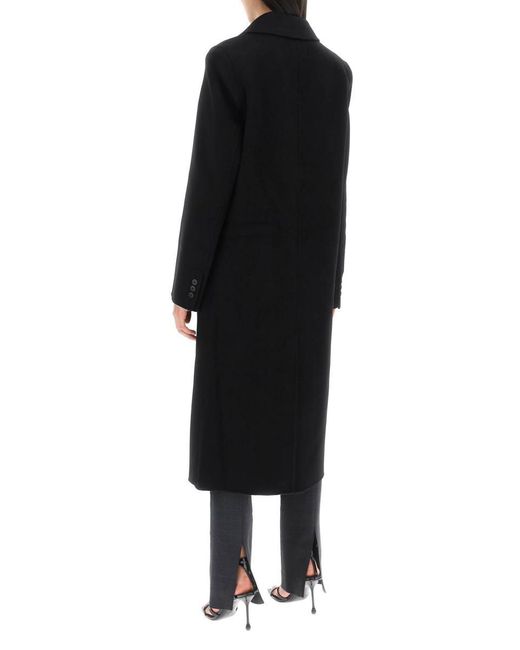 Loulou Studio Black Mill Long Coat In Wool And Cashmere