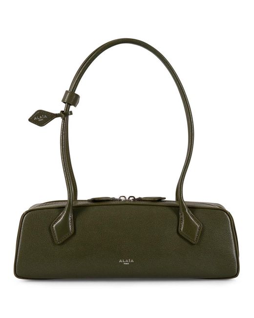Alaïa Green Le Teckel Medium In Shiny Goatskin Bags
