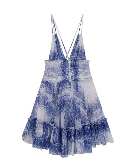 Philosophy Di Lorenzo Serafini Blue Floral Print Dress