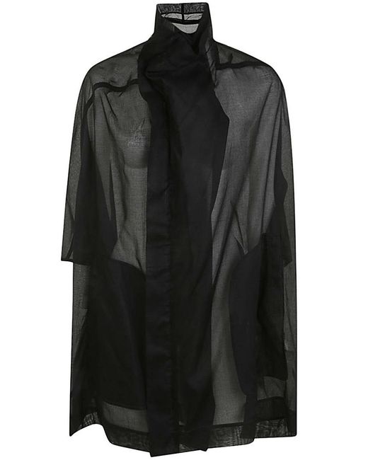 Rick Owens Black Sailbiker Coat Clothing