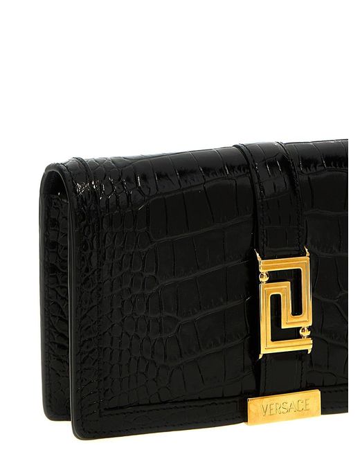 Versace Black Greca Goddess Wallets, Card Holders