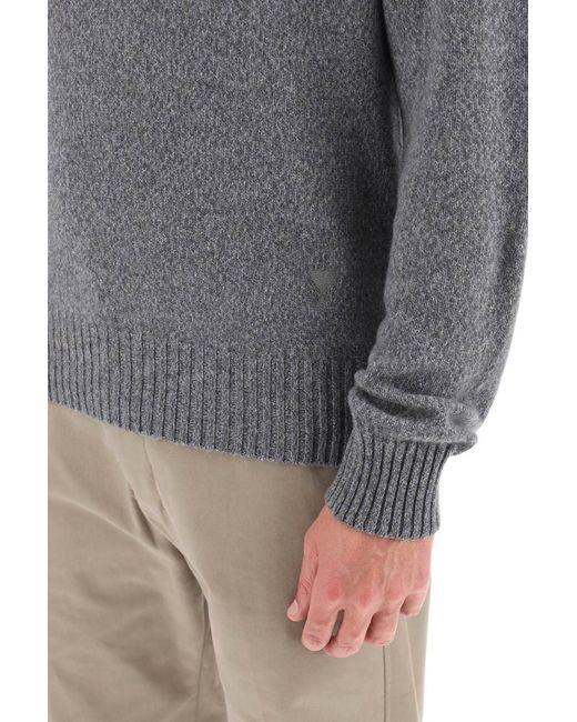AMI Gray Cashmere And Wool Sweater for men