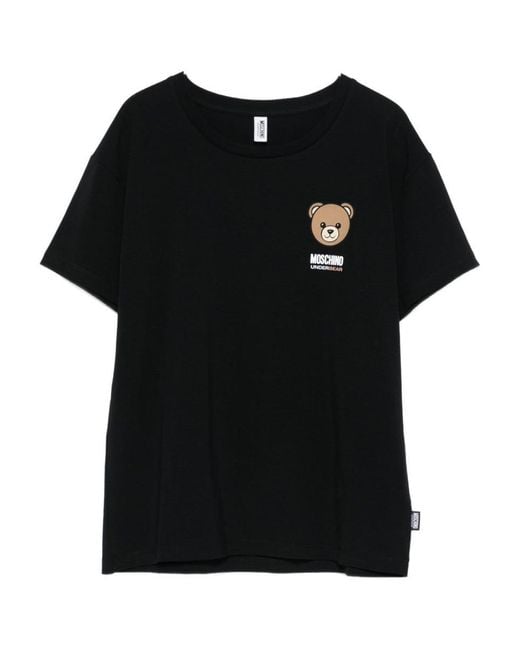 Moschino Black Crew Neck T-Shirt With Logo