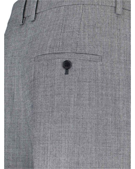 Saint Laurent Gray Wool Wide-Leg Trousers