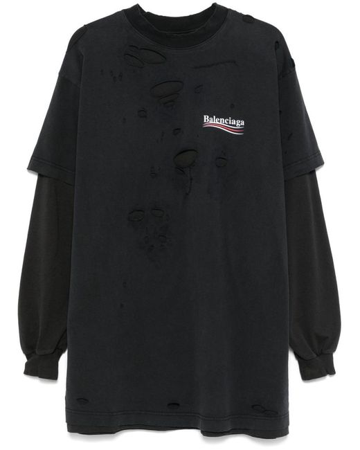 Balenciaga Political Campaign Layered T-Shirt in Black for Men