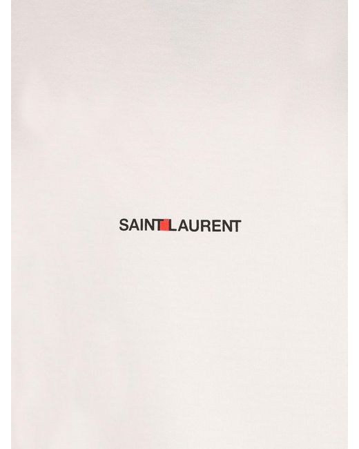 Saint Laurent White T-Shirts And Polos