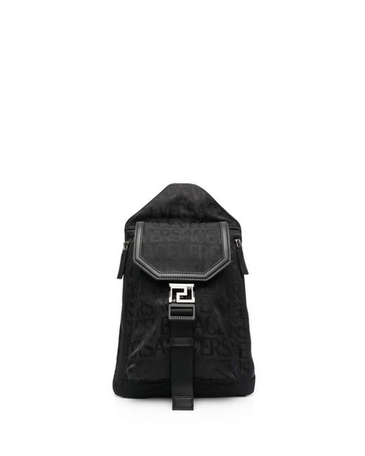 Versace Black Logo One-shoulder Backpack for men