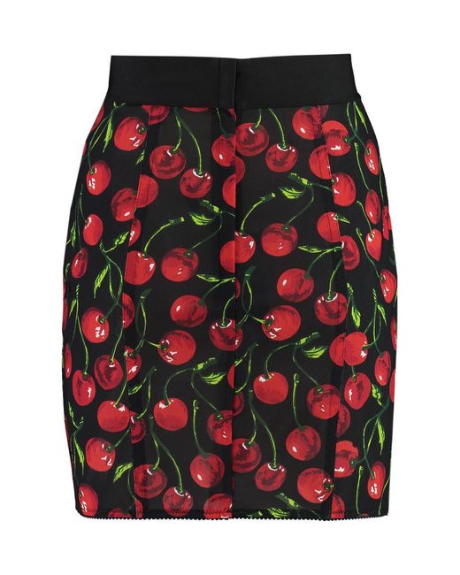Dolce & Gabbana Red Printed Mini-skirt