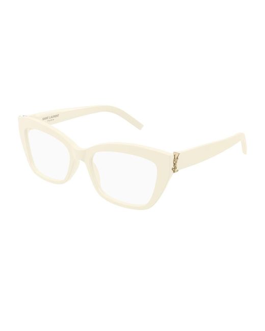 Saint Laurent Sl M117 Linea Monogram Eyeglasses in Natural | Lyst UK