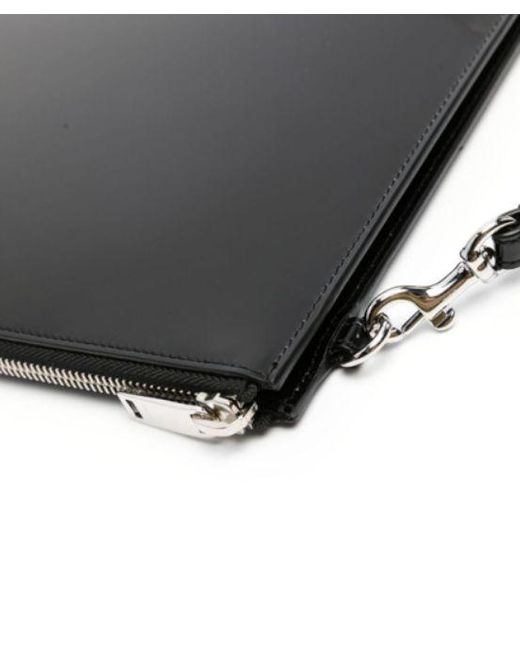 Saint Laurent Black Leather Tablet Pouch for men