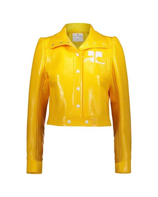 Courreges Yellow Iconic Vinyl Jacket Clothing