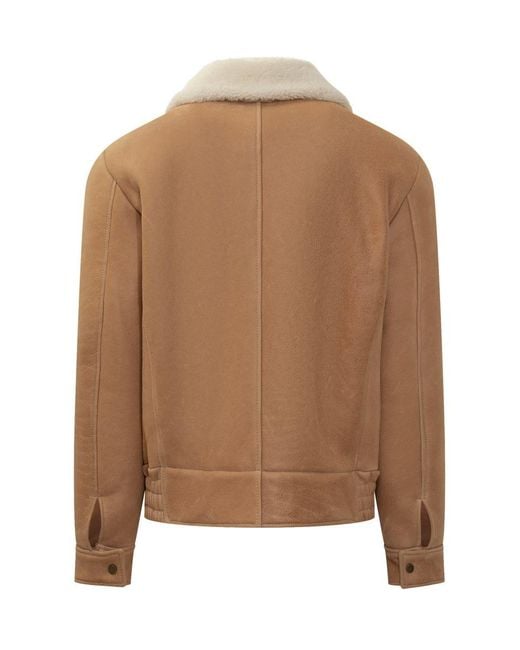 Salvatore Santoro Brown Shearling Jacket With Collar for men