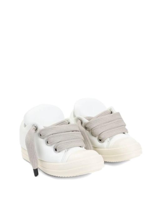 Rick Owens White Leather Sneakers