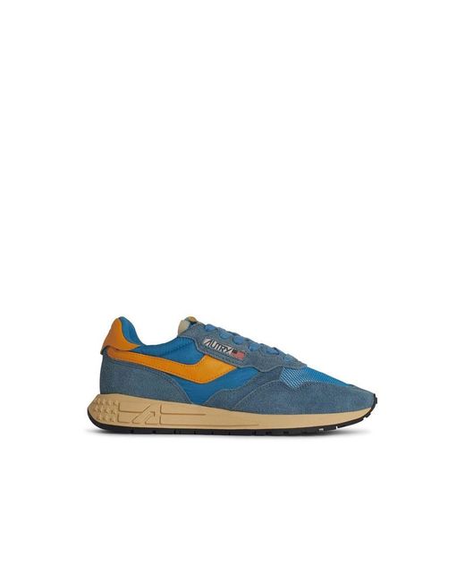 Autry Blue 'Reelwind' Suede Sneakers for men