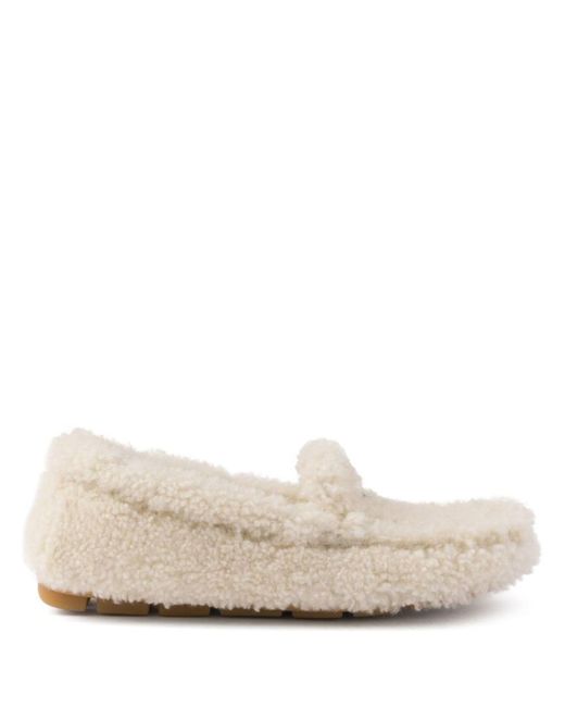 Prada Natural Shearling Driving Shoes