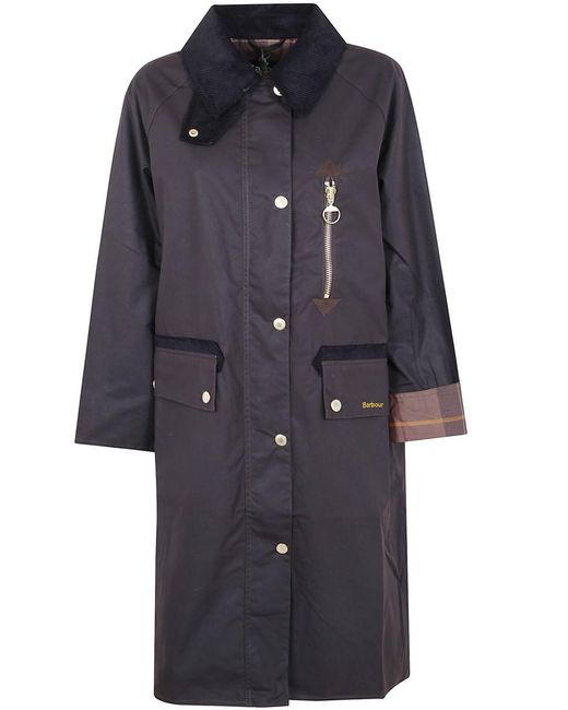 Barbour Blue "Evette Waxed" Jacket