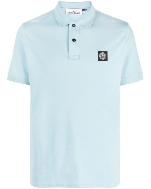 Stone Island Blue 2sc17 Compass-patch Polo Shirt for men