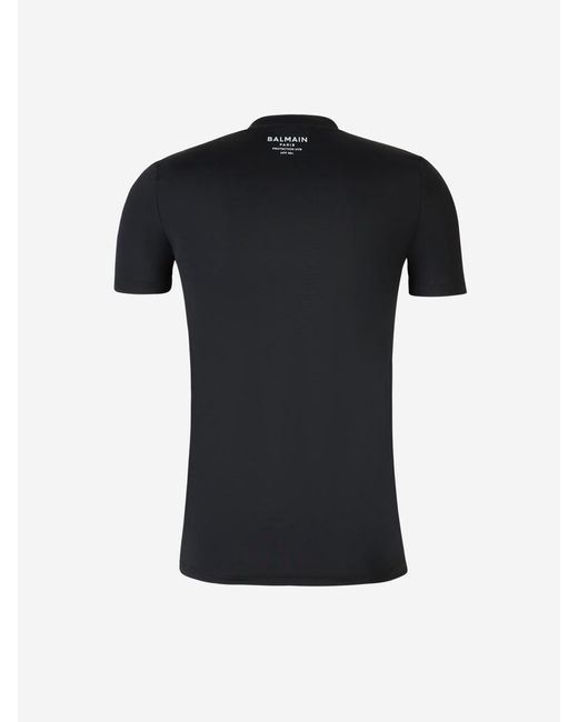 Balmain Black Logo Technical T-Shirt for men