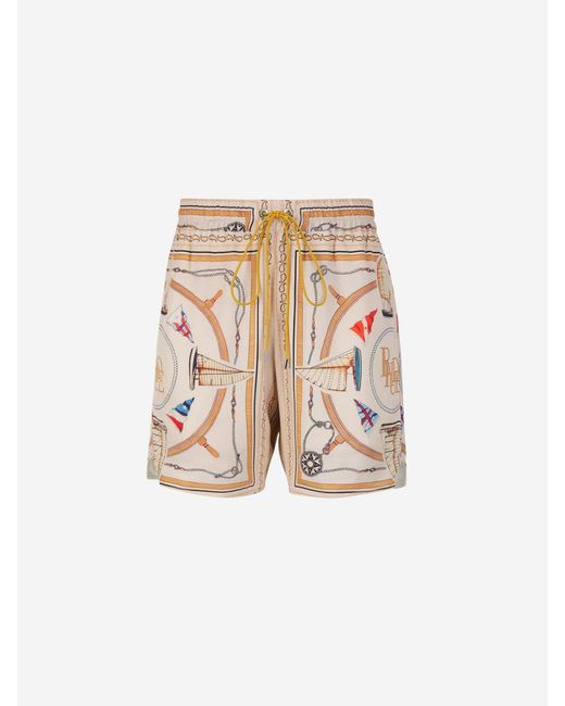 Rhude Natural Nautica Silk Bermuda Shorts for men