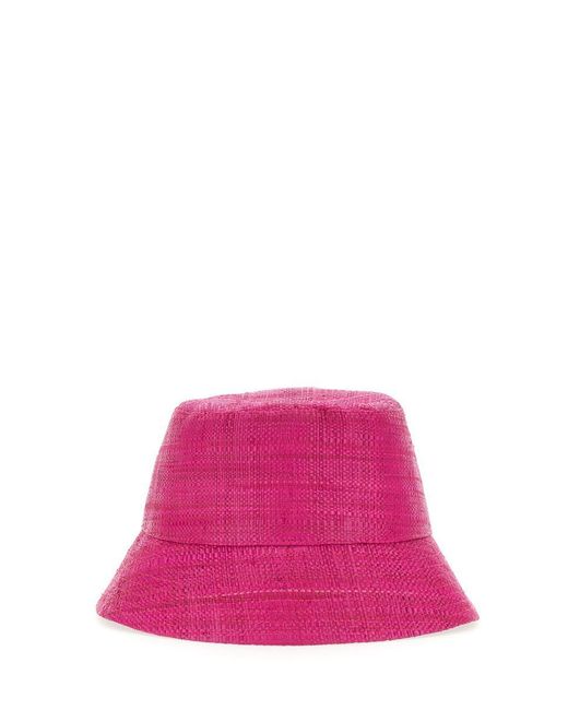 Ruslan Baginskiy Pink Logo Straw Bucket Hat