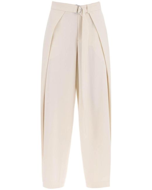 AMI White Ami Paris Wide Fit Pants With Floating Panels