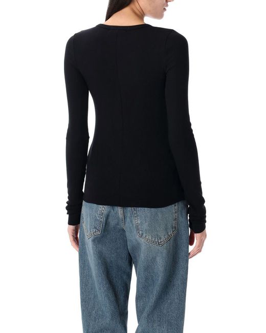 ÉTERNE Black Long Sleeve Fitted Top