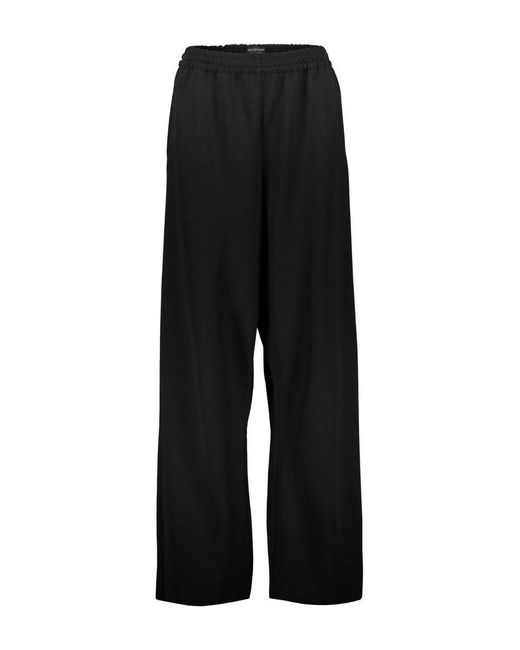 Balenciaga Black Loose Fit Viscose Trousers Clothing