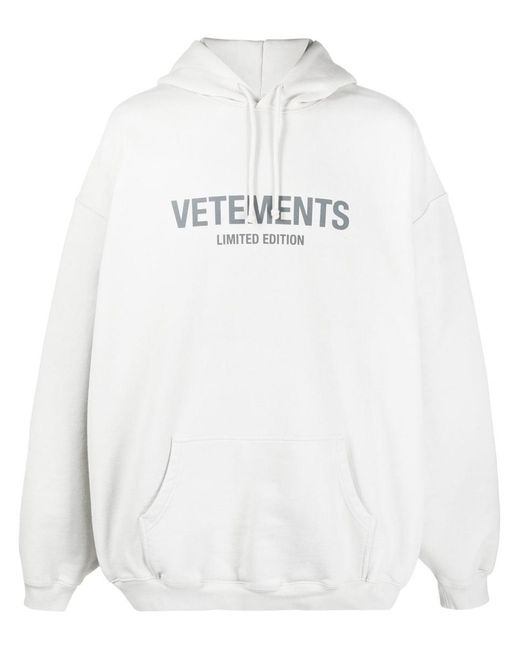 Vetements Logo Limited Edition Print Cotton Hoodie in White for Men | Lyst