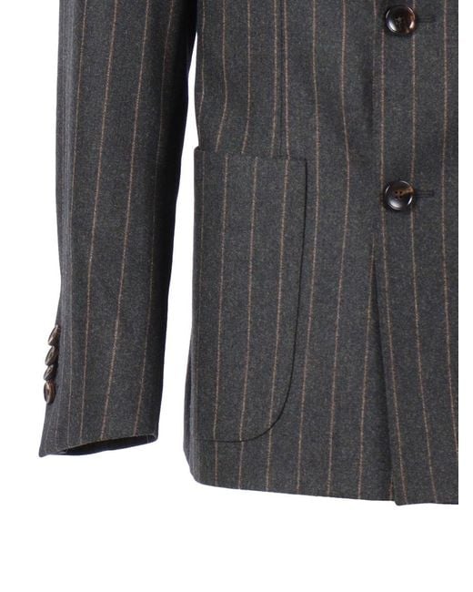 Luigi Bianchi Black Single-Breasted Jacket for men