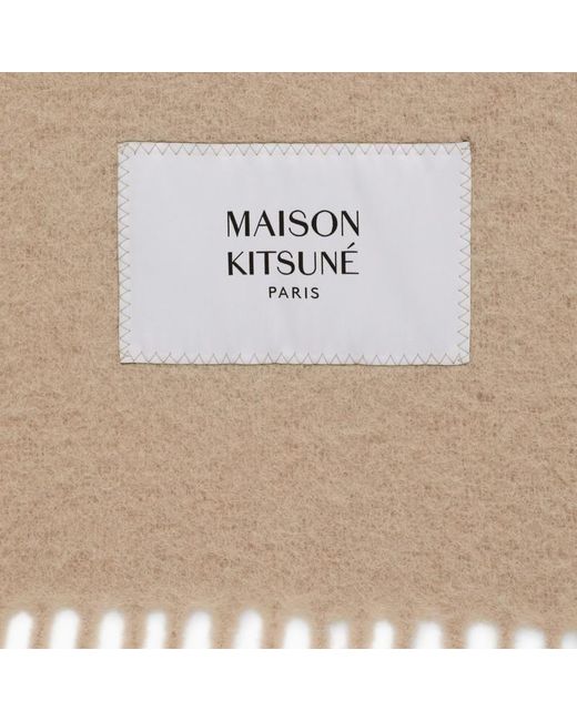 Maison Kitsuné Natural Maison Kitsuné Wool Scarf
