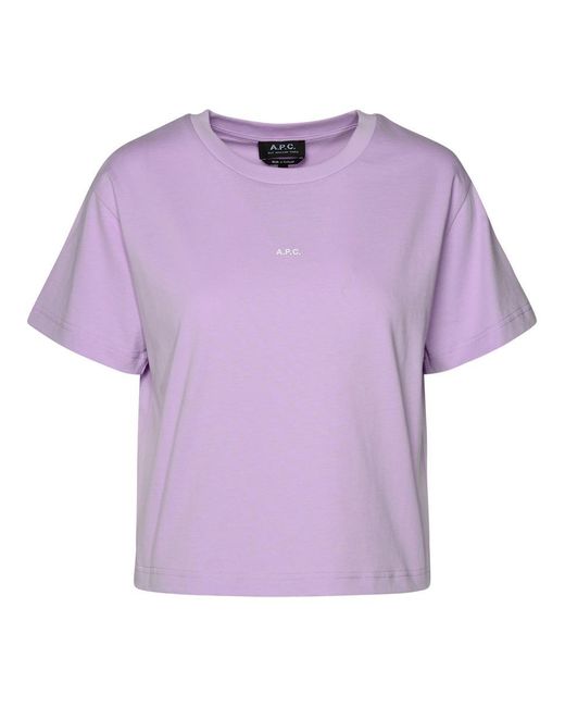 A.P.C. Purple Lilac Cotton T-shirt