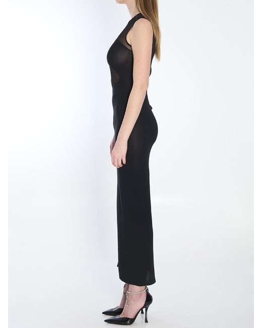 Alaïa Black Knit Molded Midi Dress