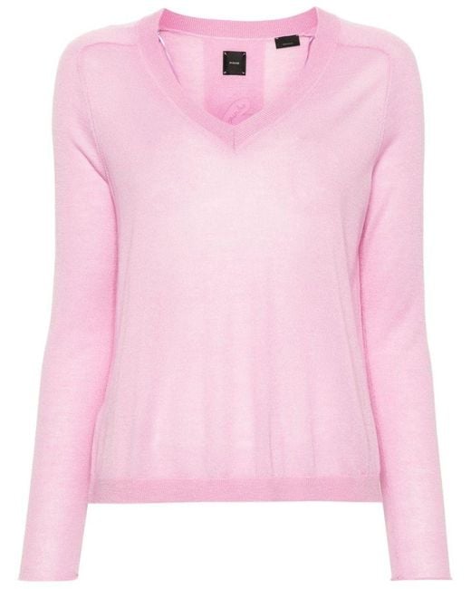 Pinko Pink V-Neck Sweater