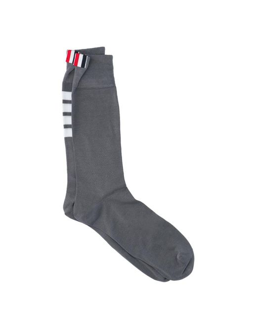 Thom Browne Gray 4-Bar Socks for men