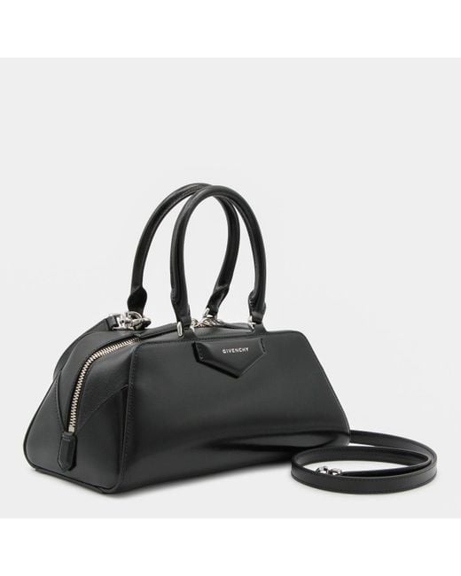 Givenchy Black Leather Antigona East-West Top Handle Bag