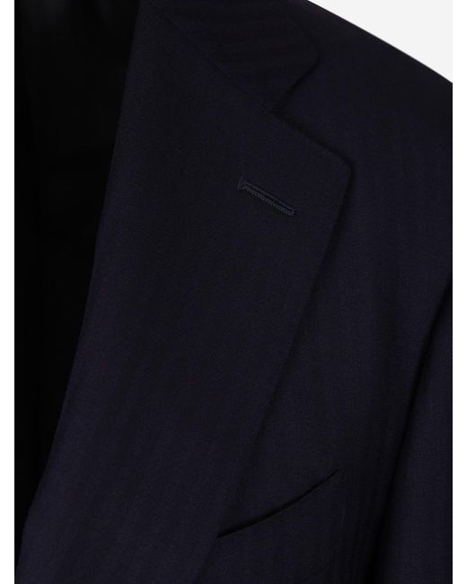 Canali Blue Striped Wool Suit for men