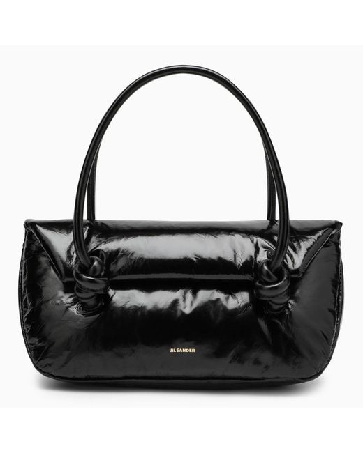 Jil Sander Small Black Leather Shoulder Bag